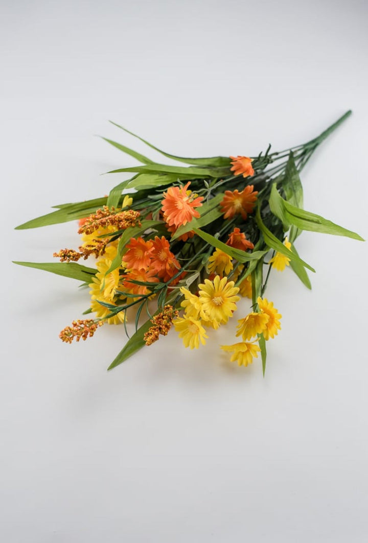 Mixed daisies bush - yellow orange - Greenery MarketArtificial Flora83399 - ORYEL