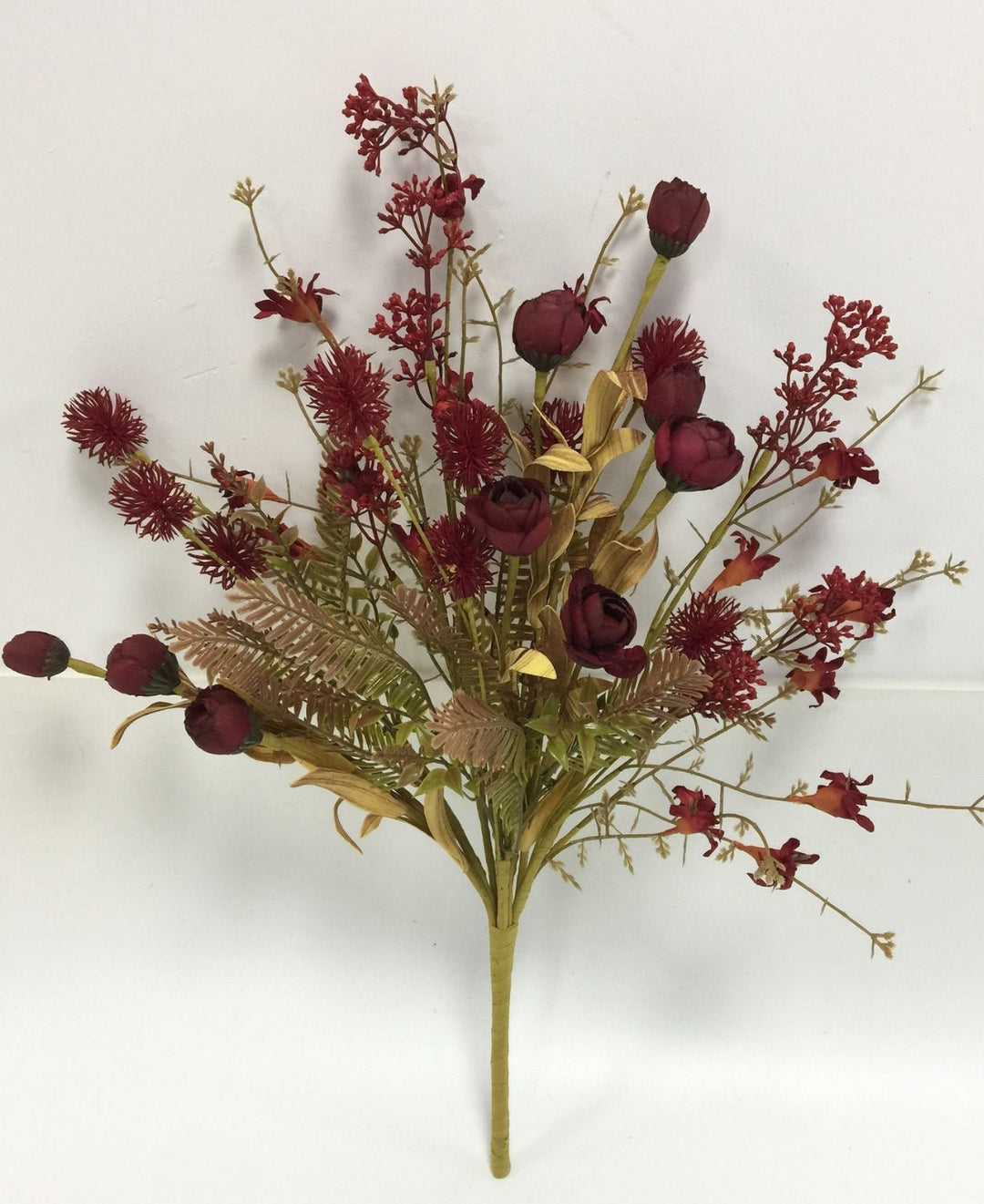 Mixed Filler And Greens Bush - wine red - Greenery MarketArtificial Flora65169 - RD