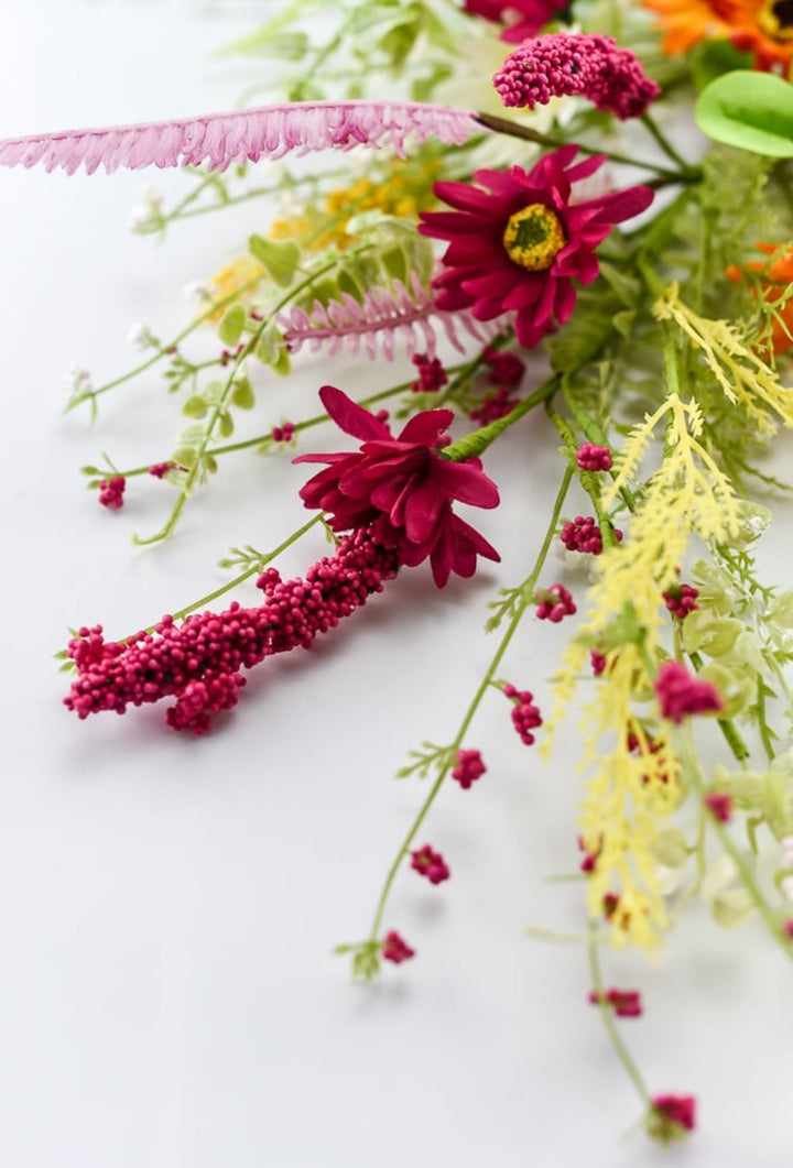 Mixed flower spray - pink, yellow, orange - Greenery MarketArtificial Flora40018