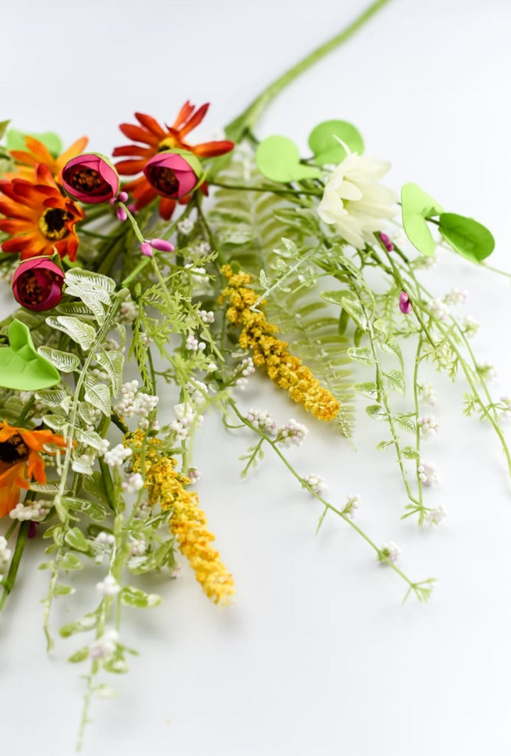 Mixed flower spray - pink, yellow, orange - Greenery MarketArtificial Flora40018