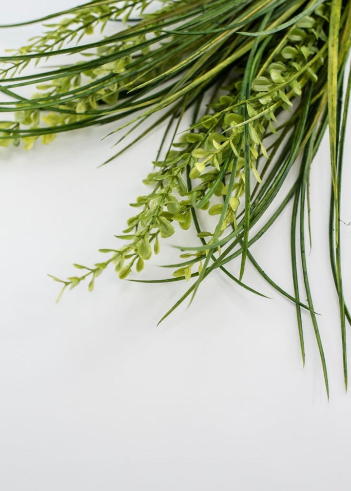 Mixed grasses and boxwood greenery bush x 23” - Greenery MarketArtificial Flora82336