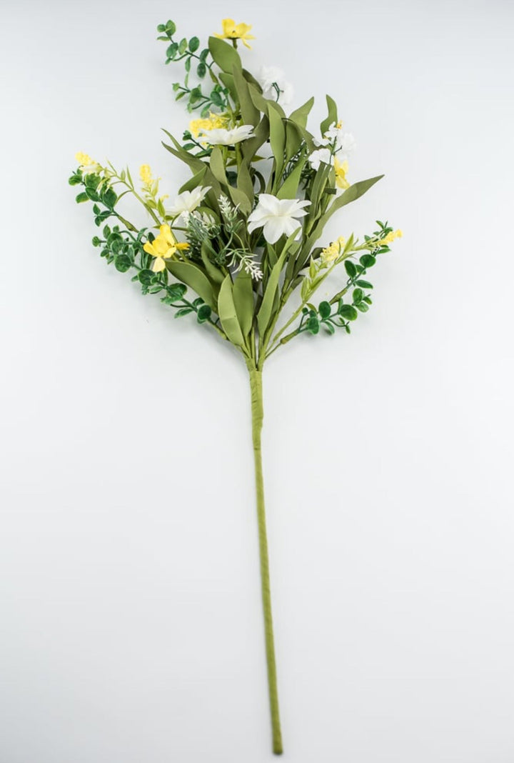 Mixed greenery and daisies flower spray - Greenery MarketArtificial Flora63892