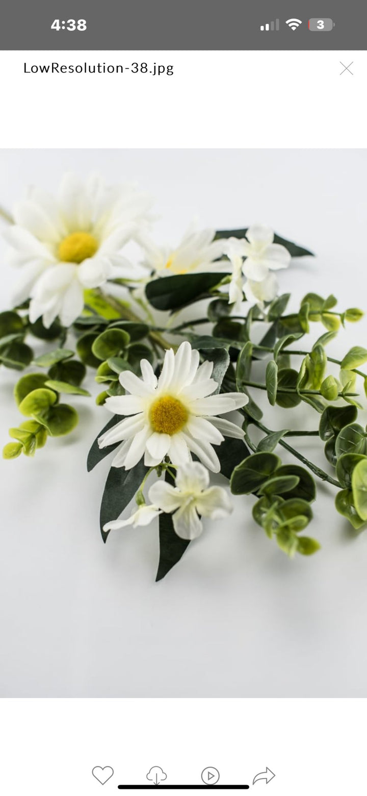 Mixed greenery and daisy flower pick - Greenery MarketArtificial Flora63539SP18