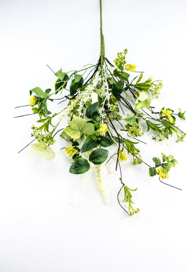 Mixed greenery, sedum, and twig bush - yellow - Greenery Market63335Yw