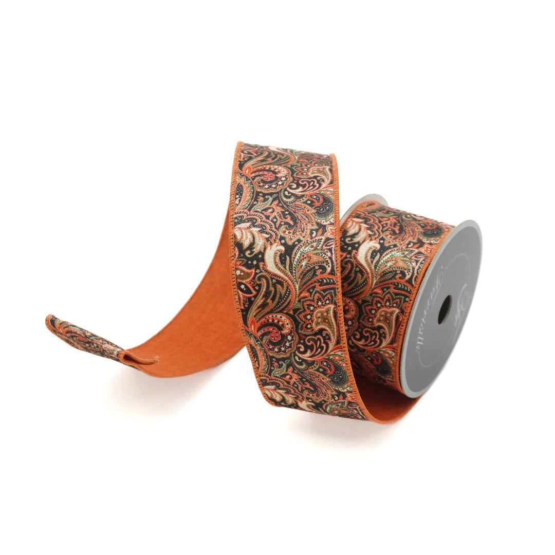 Multi Amber Leaves Farrisilk Wired Ribbon - 2.5" - Greenery MarketRS093 - 32