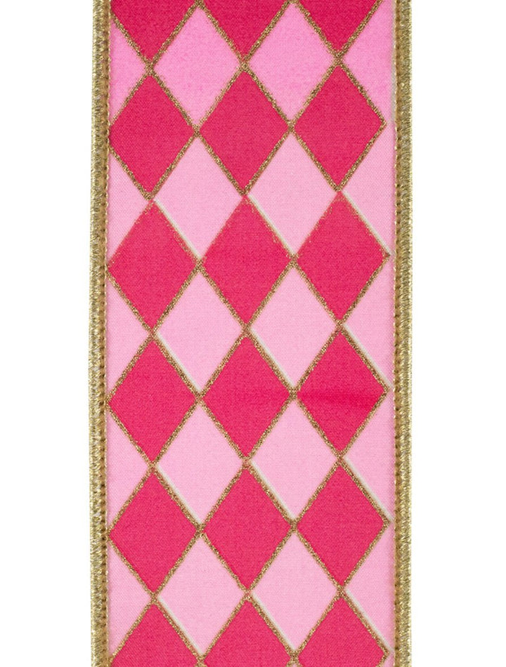 Multi Pink and Gold Diamond Wired Ribbon 2.5” - Greenery MarketRibbons & Trim94562W - 372 - 40D