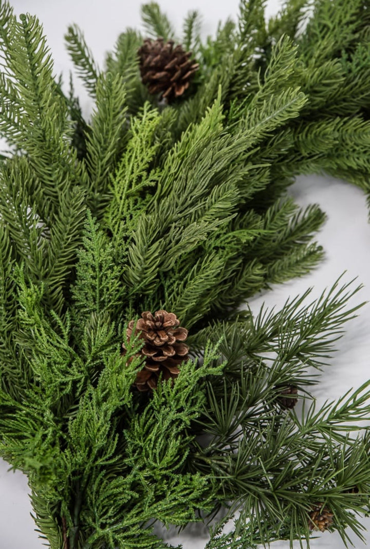Natural touch, artificial mixed pine garland 72” - Greenery MarketgreeneryMTX73279