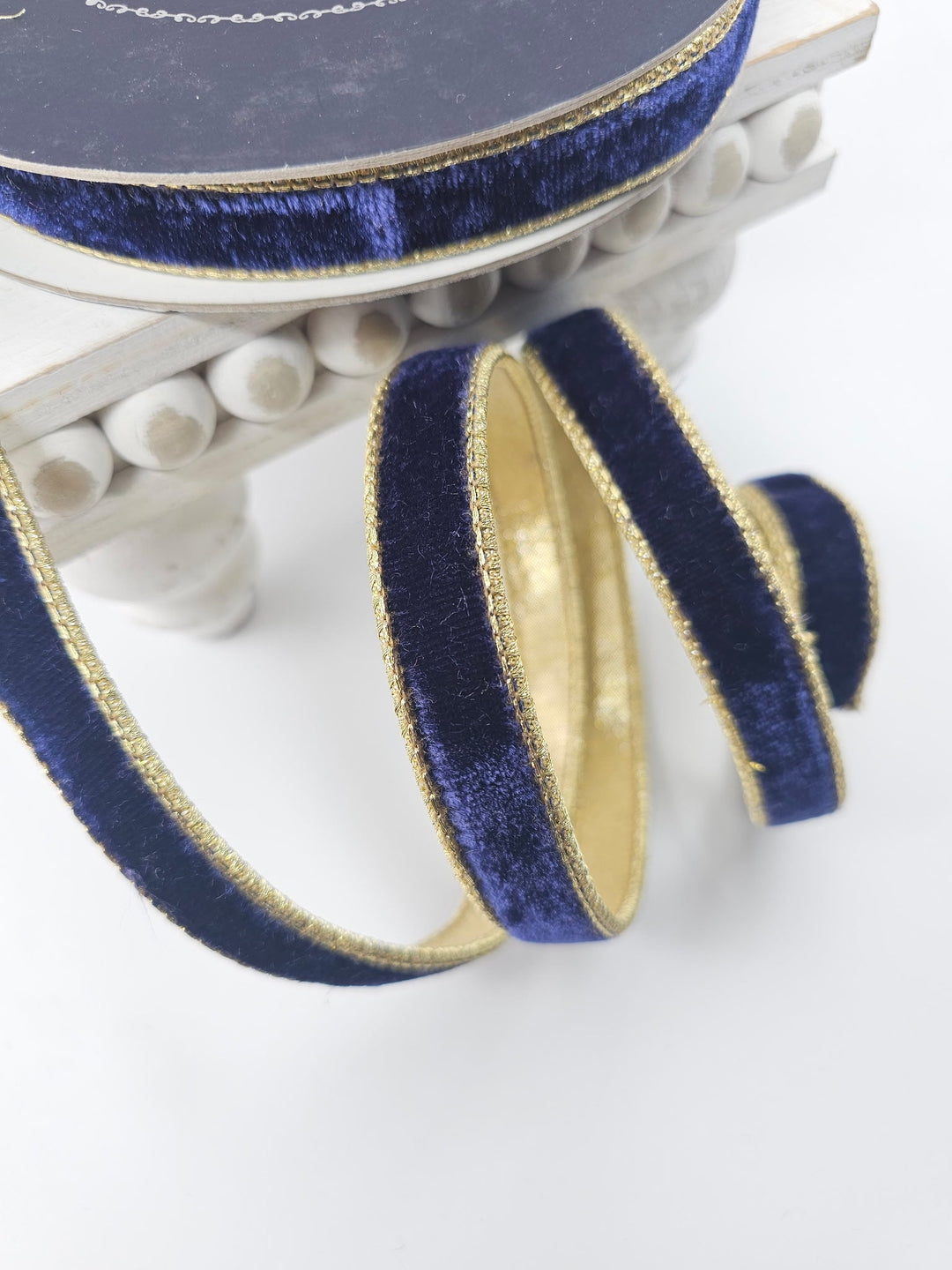Navy Blue Flashy Velvet Farrisilk Wired Ribbon - .75" - Greenery MarketRibbons & TrimRG074 - 21