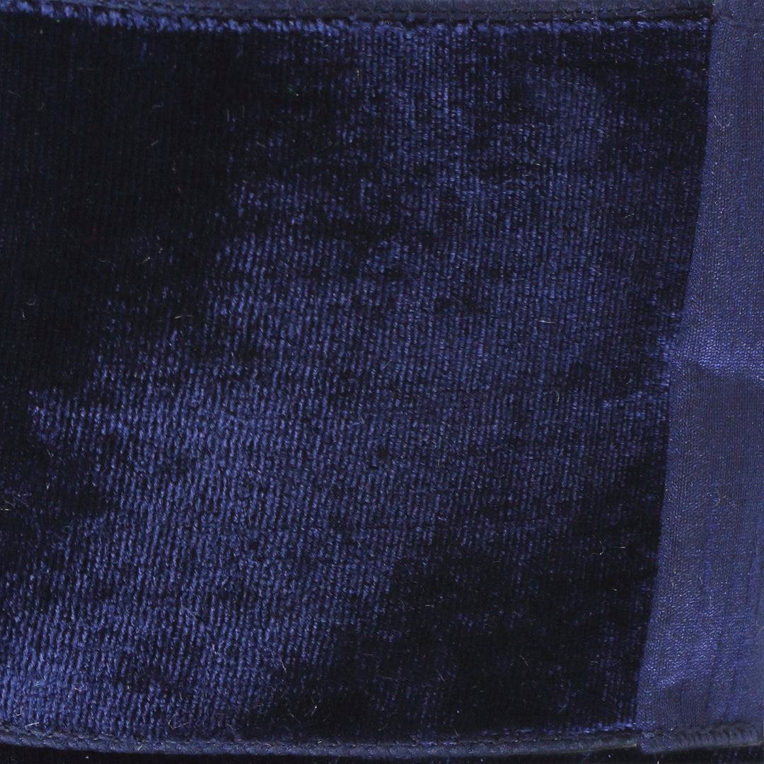 Navy Blue Velvet Farrisilk Wired Ribbon - 2.5" - Greenery MarketRibbons & TrimRG803 - 21