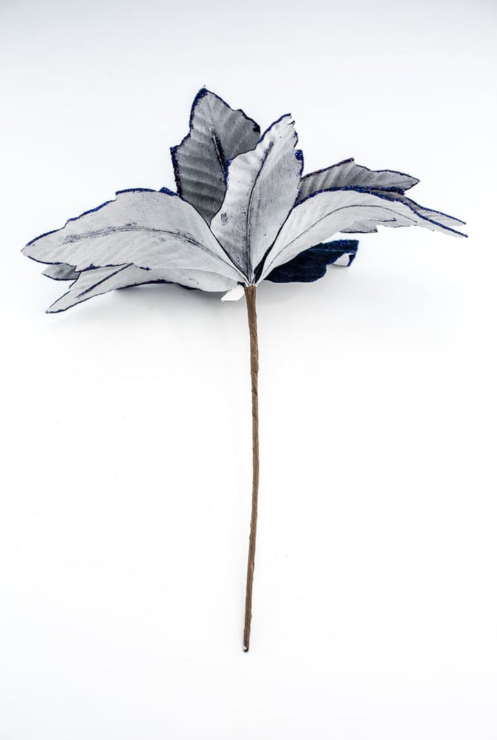 Navy blue velvet poinsettia stem - Greenery MarketWinter and ChristmasXS401119