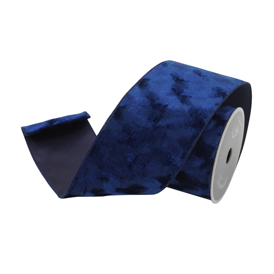 Navy Silken Farrisilk Wired Ribbon - 4" - Greenery MarketRibbons & TrimRS103 - 25