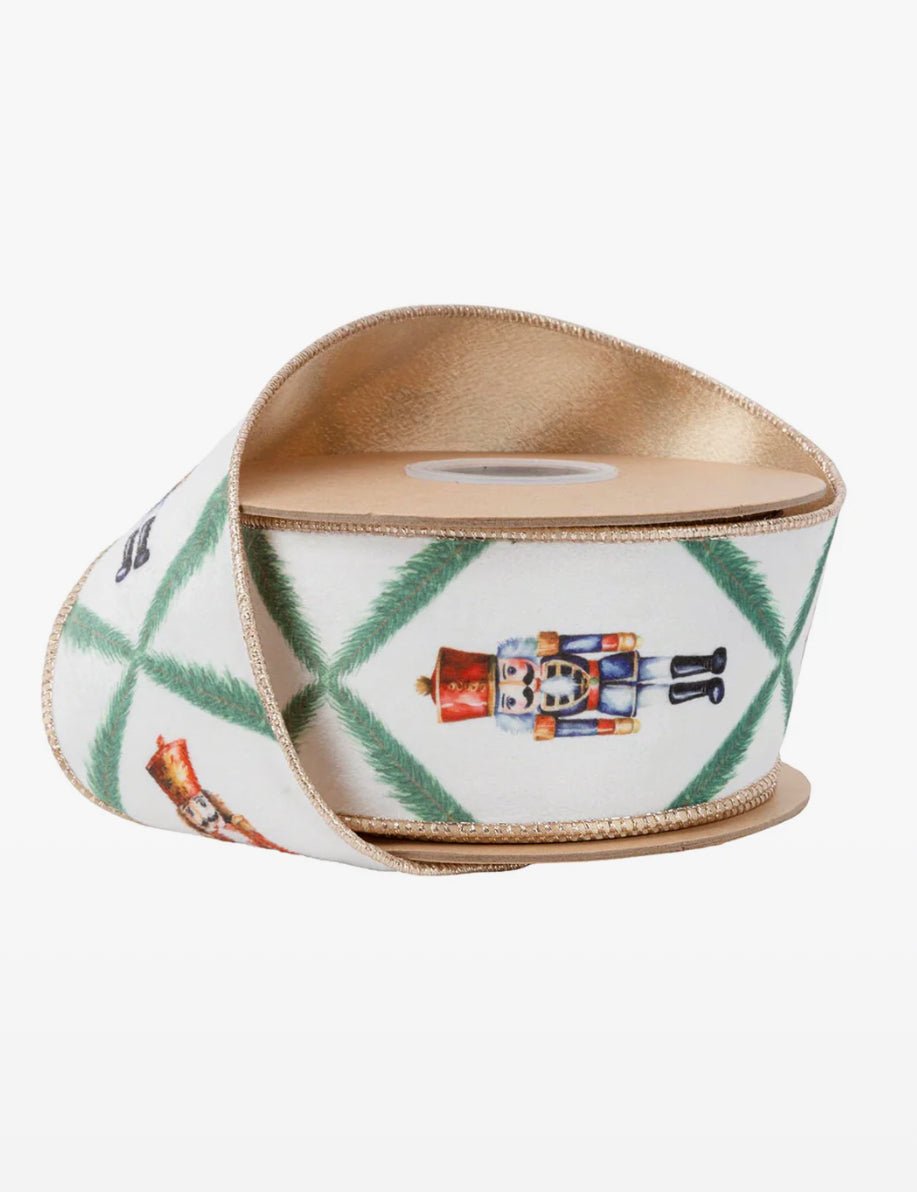 Nutcracker Wired Velvet Ribbon - 2.5" - Greenery Market7127W - 036 - 63E
