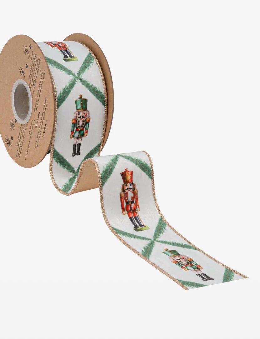 Nutcracker Wired Velvet Ribbon - 2.5" - Greenery Market7127W - 036 - 63E
