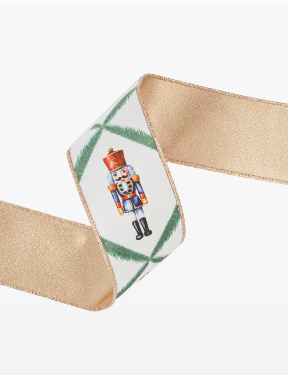 Nutcracker Wired Velvet Ribbon - 2.5" - Greenery Market7127W - 036 - 63E