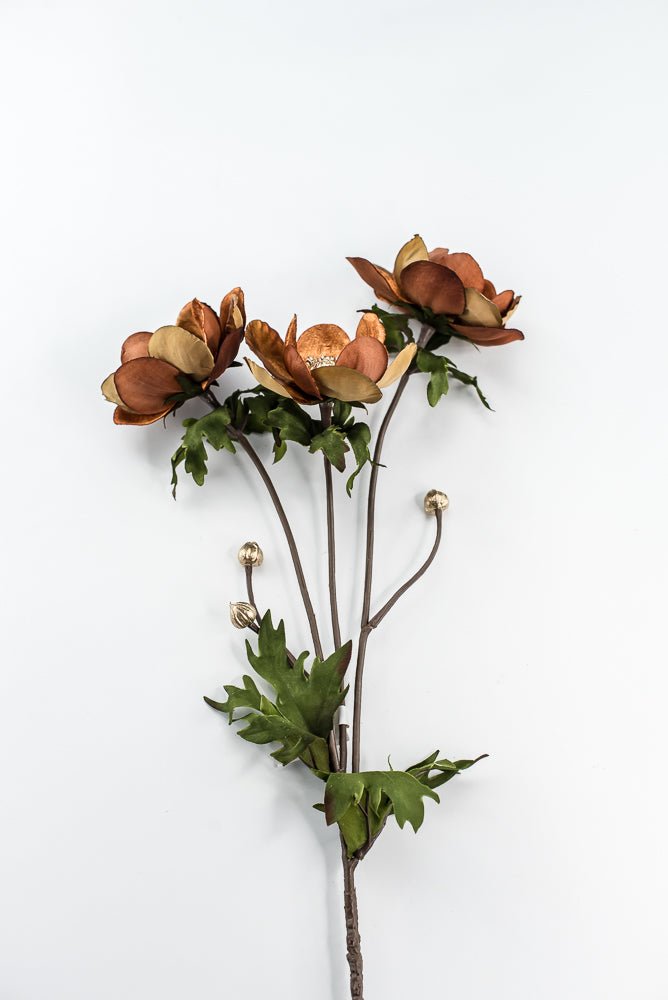 Nutmeg Glamour Velvet Anemone Spray - 29" - Greenery MarketXF660NUT