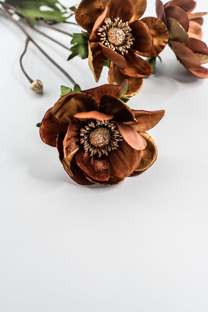 Nutmeg Glamour Velvet Anemone Spray - 29" - Greenery MarketXF660NUT