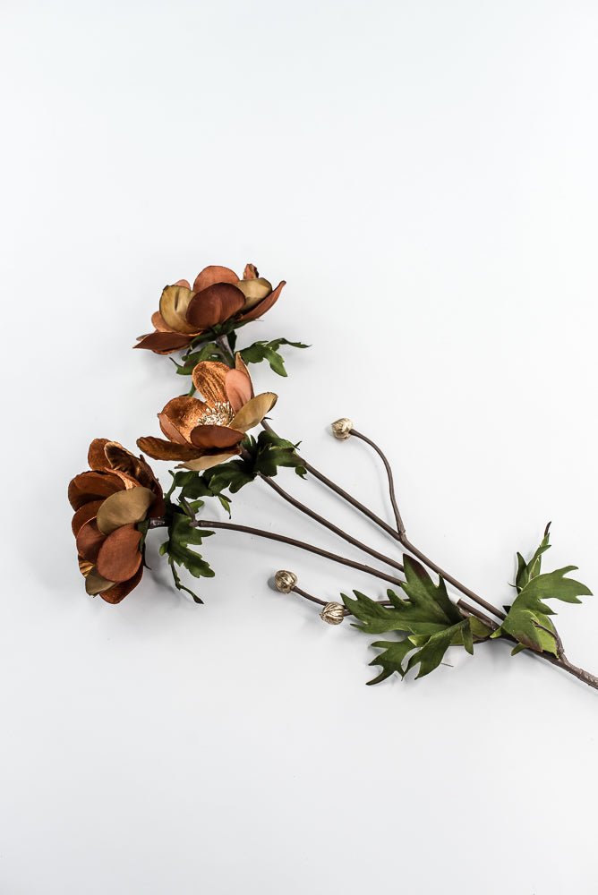 Nutmeg Glamour Velvet Anemone Spray - 29" - Greenery MarketXF660NUT