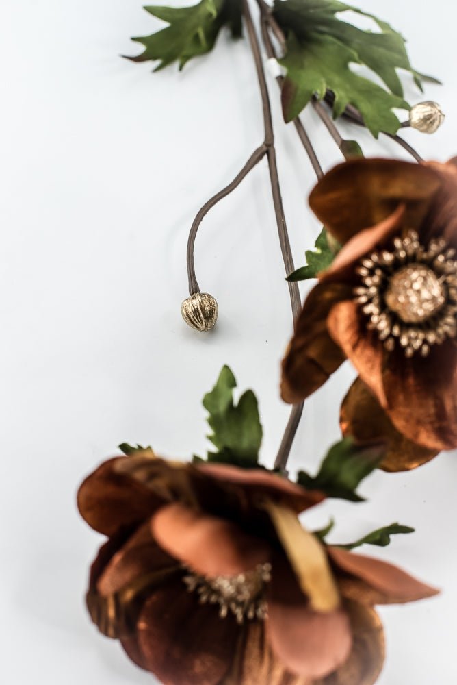 Nutmeg Glamour Velvet Anemone Spray - 29" - Greenery MarketXF660NUT