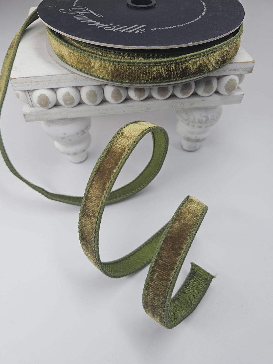 Olive Velvet Farrisilk Wired Ribbon - .75" - Greenery MarketRibbons & TrimRG000 - 76