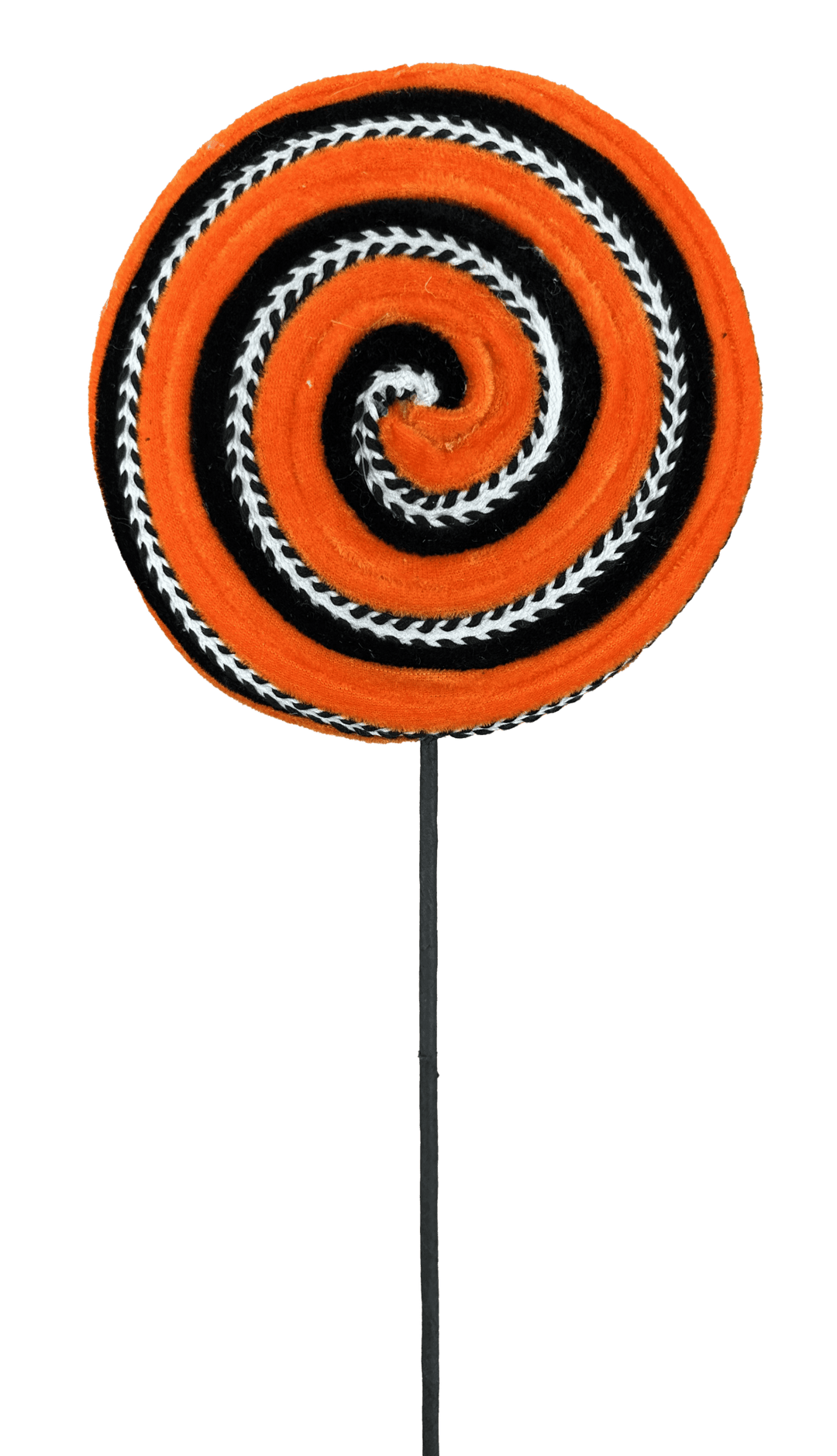 Orange and Black Velvet Ornament Lollipop - Greenery Market57245ORBK