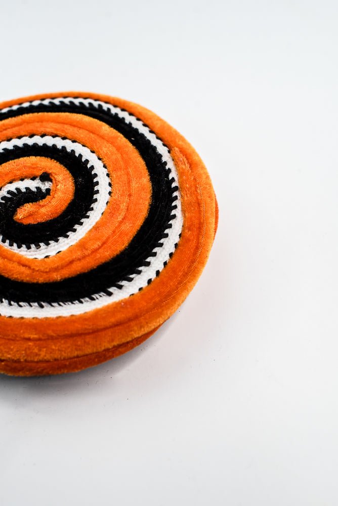 Orange and Black Velvet Ornament Lollipop - Greenery Market57245ORBK