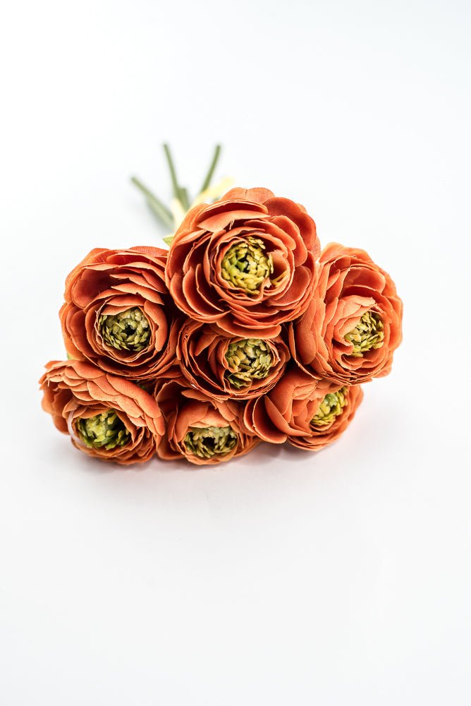 Orange Artificial Ranunculus Bundle - Greenery Market250862