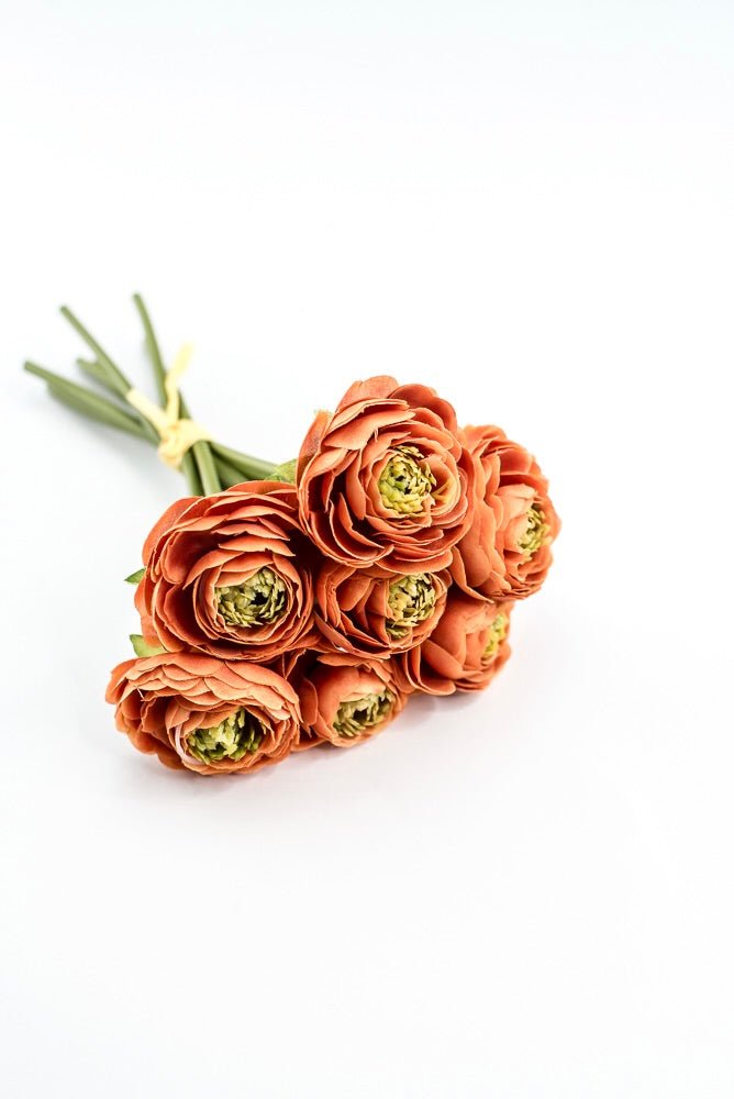 Orange Artificial Ranunculus Bundle - Greenery Market250862