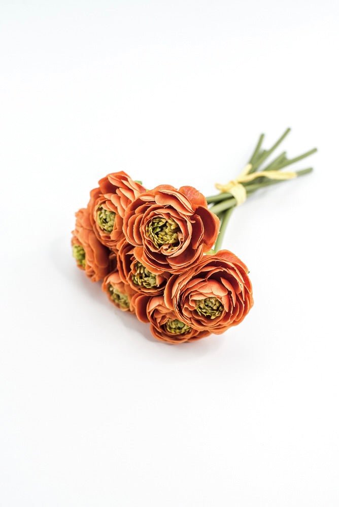 Orange Artificial Ranunculus Bundle - Greenery Market250862