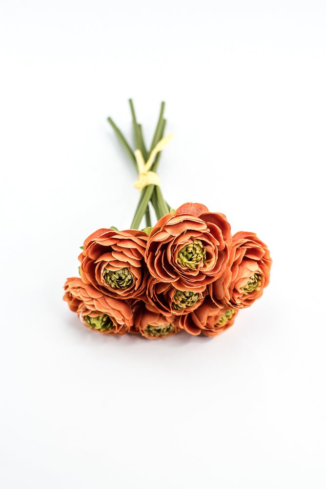 Orange Artificial Ranunculus Bundle - Greenery Market250862