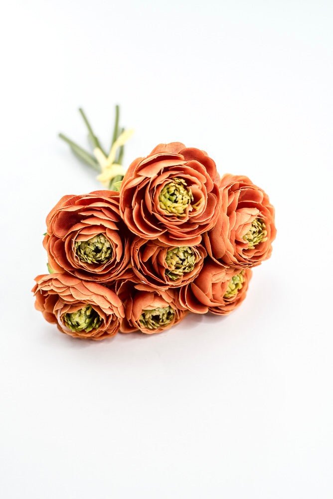 Orange Artificial Ranunculus Bundle - Greenery Market250862