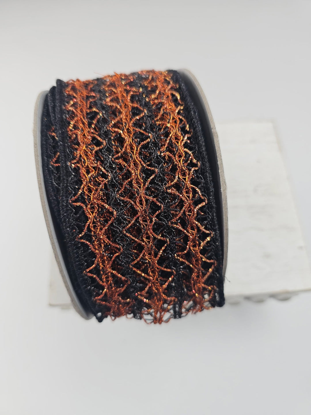 Orange & Black Creepy Crochet Farrisilk Wired Ribbon - 2.5" - Greenery MarketRibbons & TrimHR030 - 87