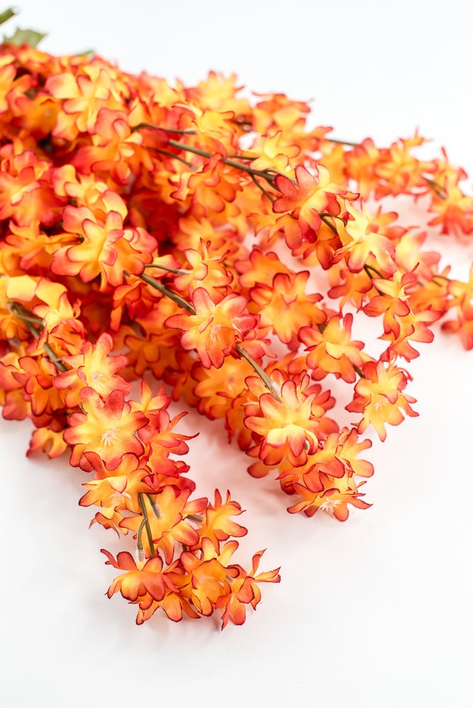 Orange delphiniums artificial flower bush - Greenery MarketArtificial Flora85332 - OR