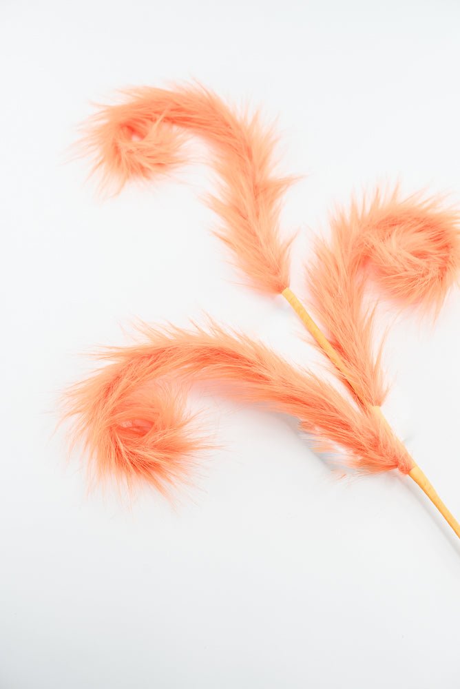 Orange Furry Spiral Curly Spray - Greenery Market57302OR