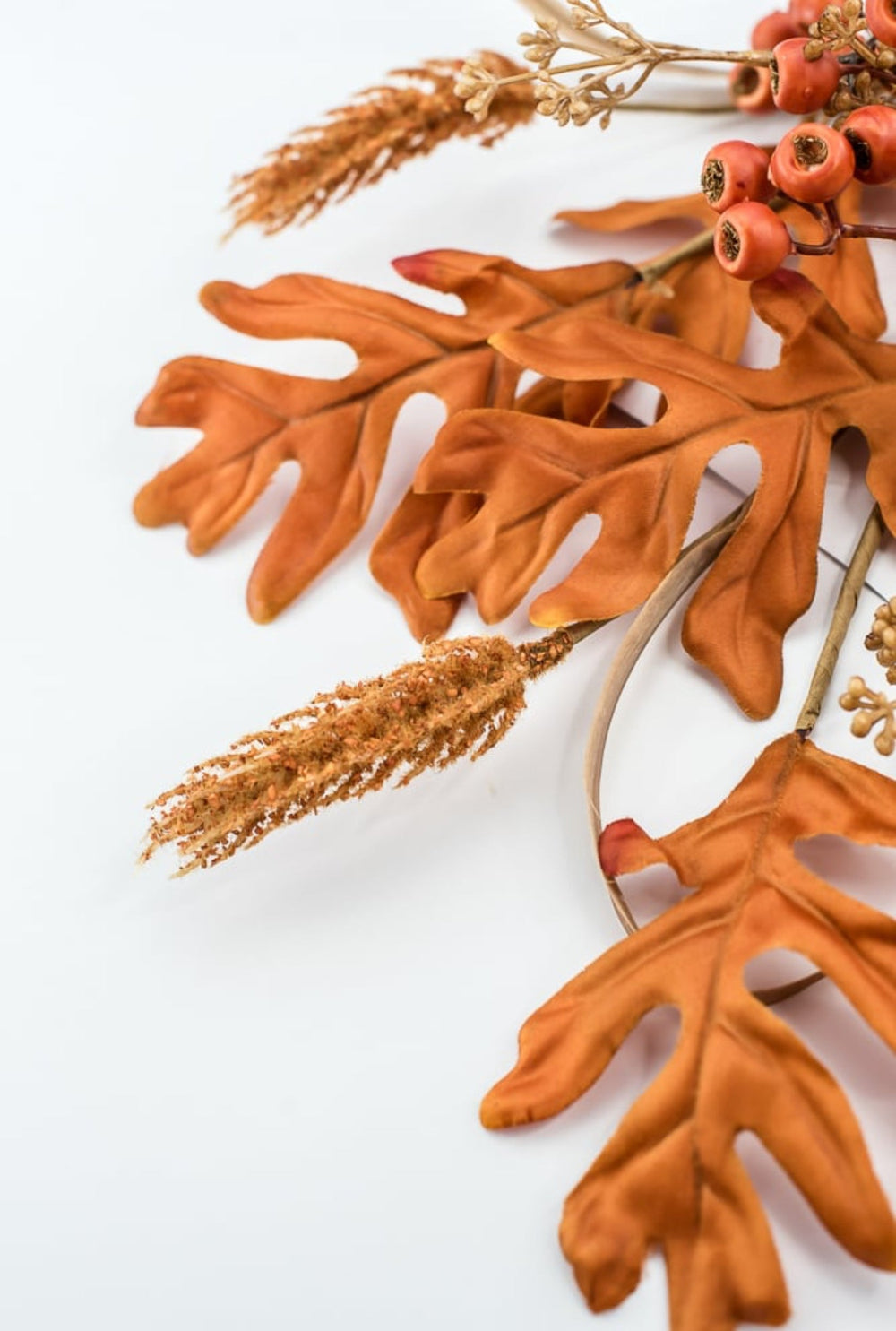Orange Oak Leaves Berry Spray - Greenery Market57214OR