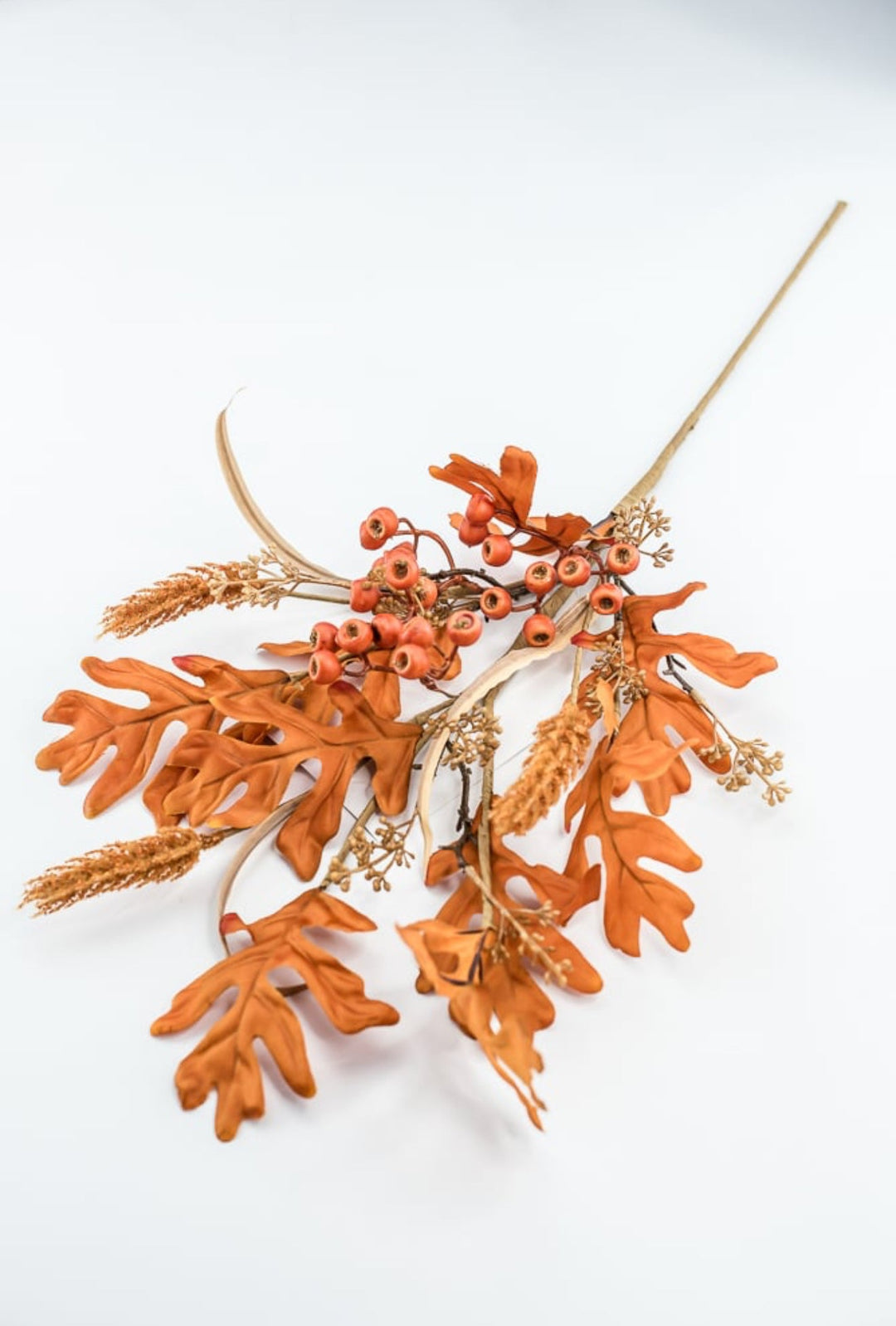 Orange Oak Leaves Berry Spray - Greenery Market57214OR