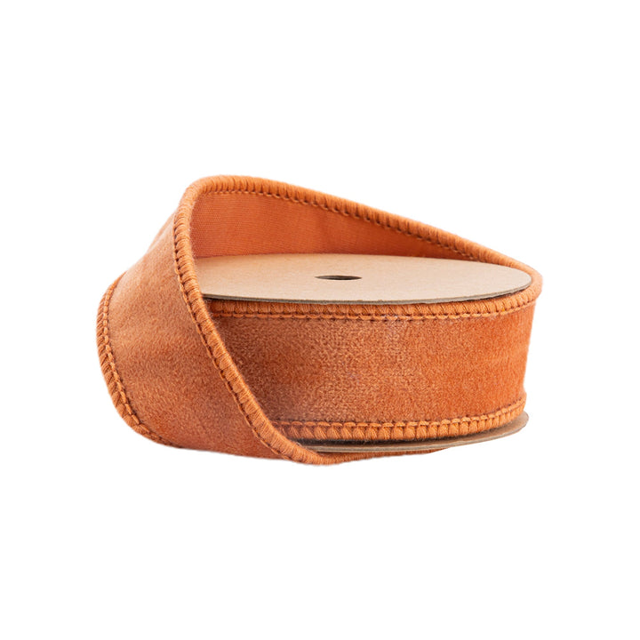 Orange Wired Velour Ribbon - 1" - Greenery Market7126W - 780 - 25E