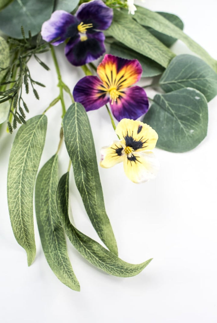 Pansy and greenery pick - Greenery Marketartificial flowers62843