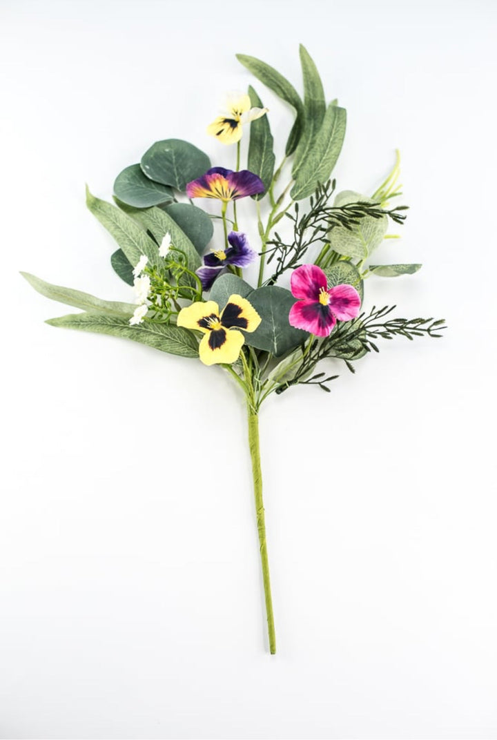 Pansy and greenery pick - Greenery Marketartificial flowers62843
