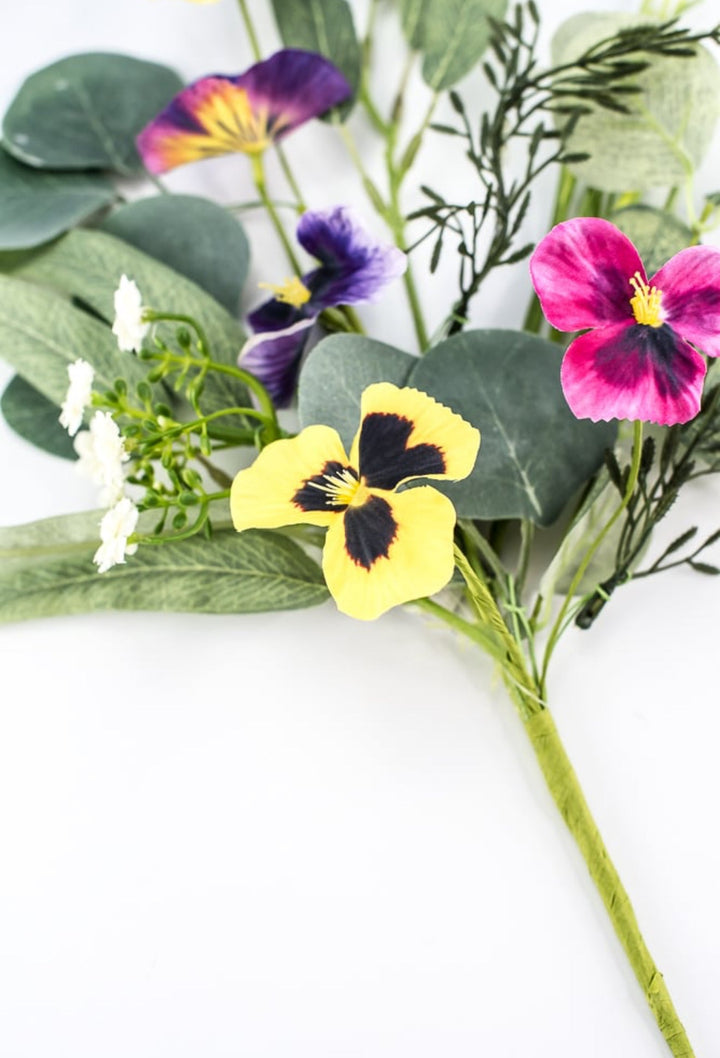 Pansy and greenery pick - Greenery Marketartificial flowers62843
