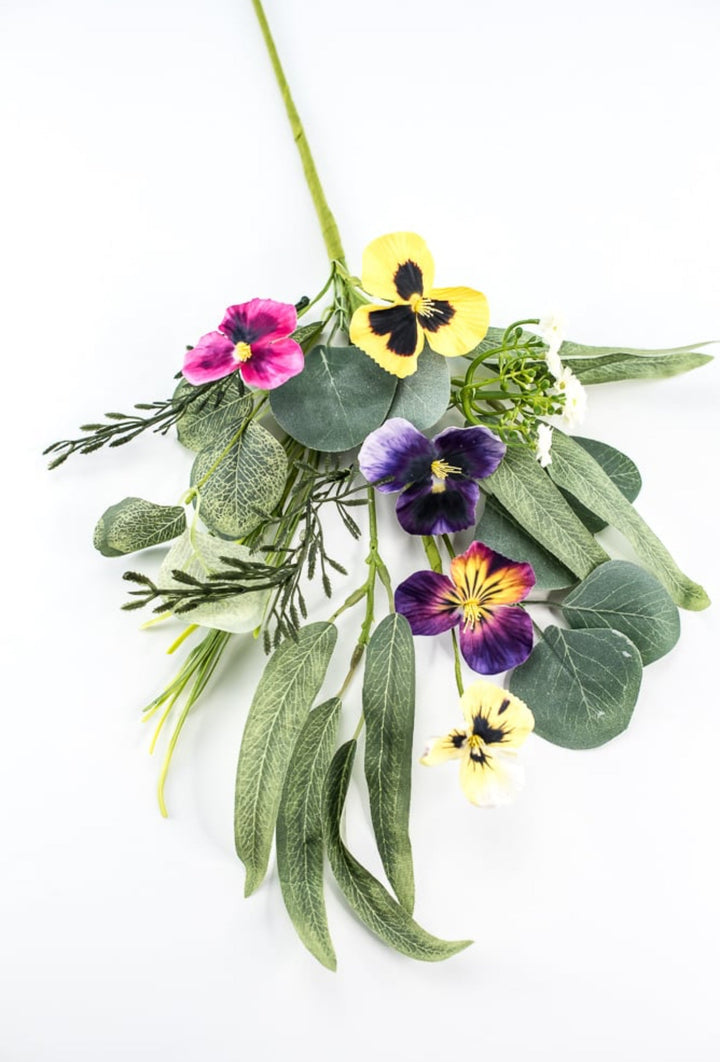 Pansy and greenery pick - Greenery Marketartificial flowers62843