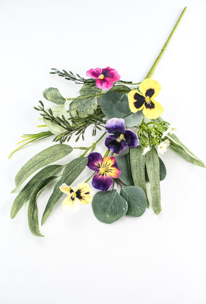 Pansy and greenery pick - Greenery Marketartificial flowers62843