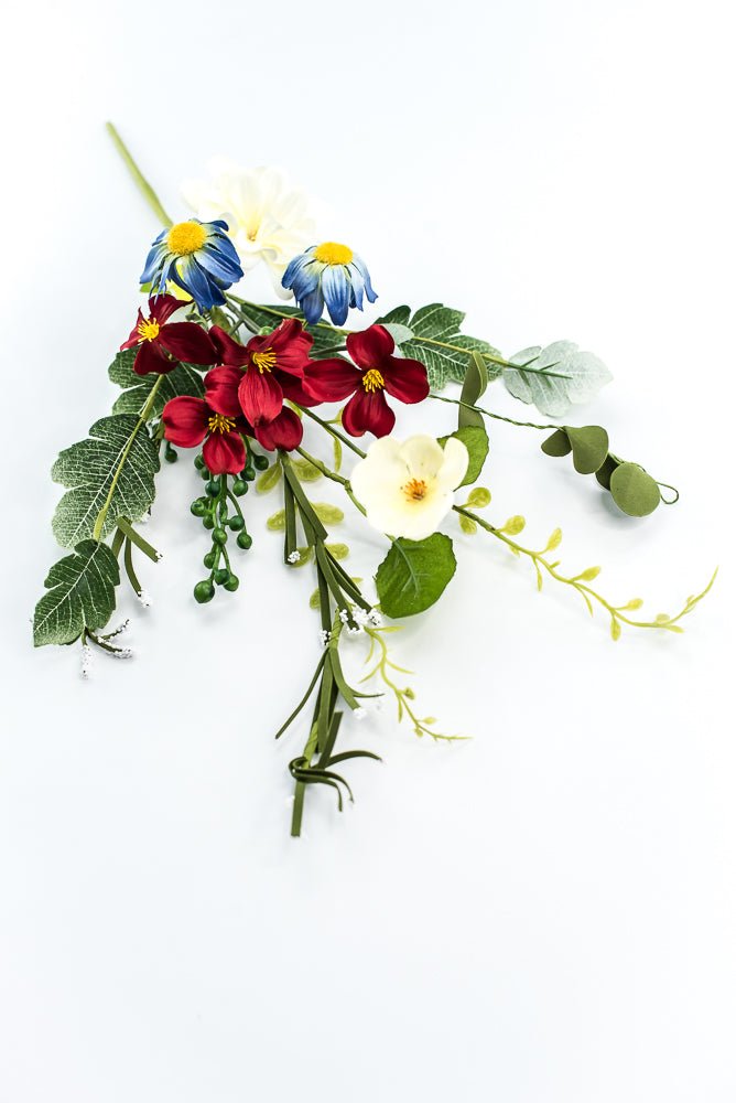 Patriotic Daisy With Greenery Pick - Greenery Marketartificial flowers62562SP18