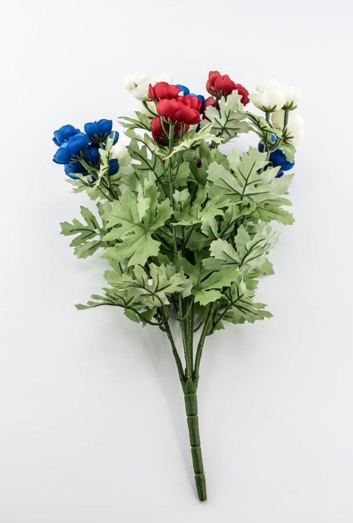 Patriotic mini ranunculus bush 16” - Greenery Market84055 - RDWTBL