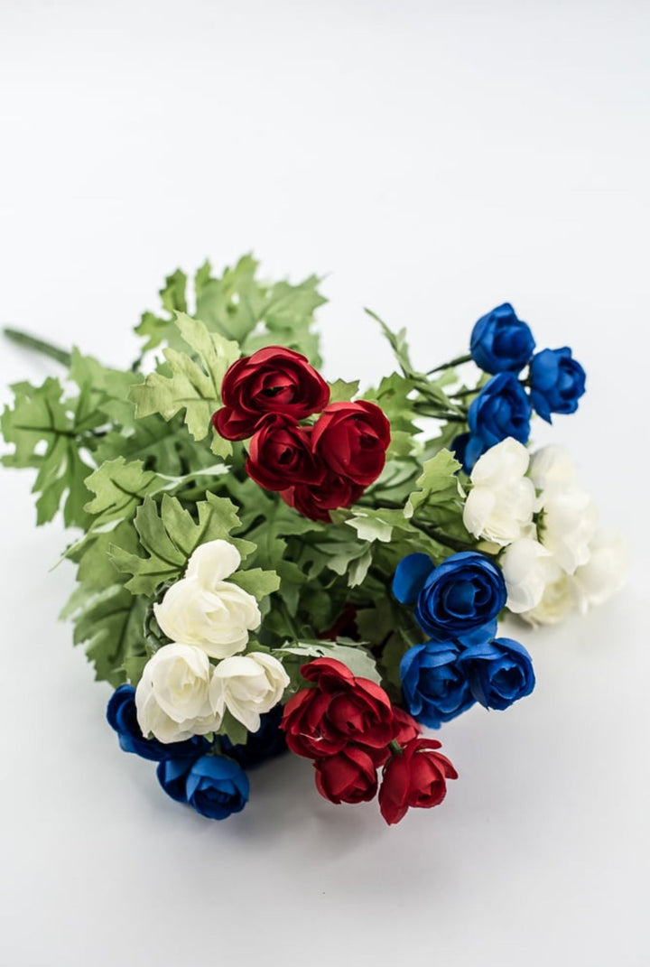 Patriotic mini ranunculus bush 16” - Greenery Market84055 - RDWTBL