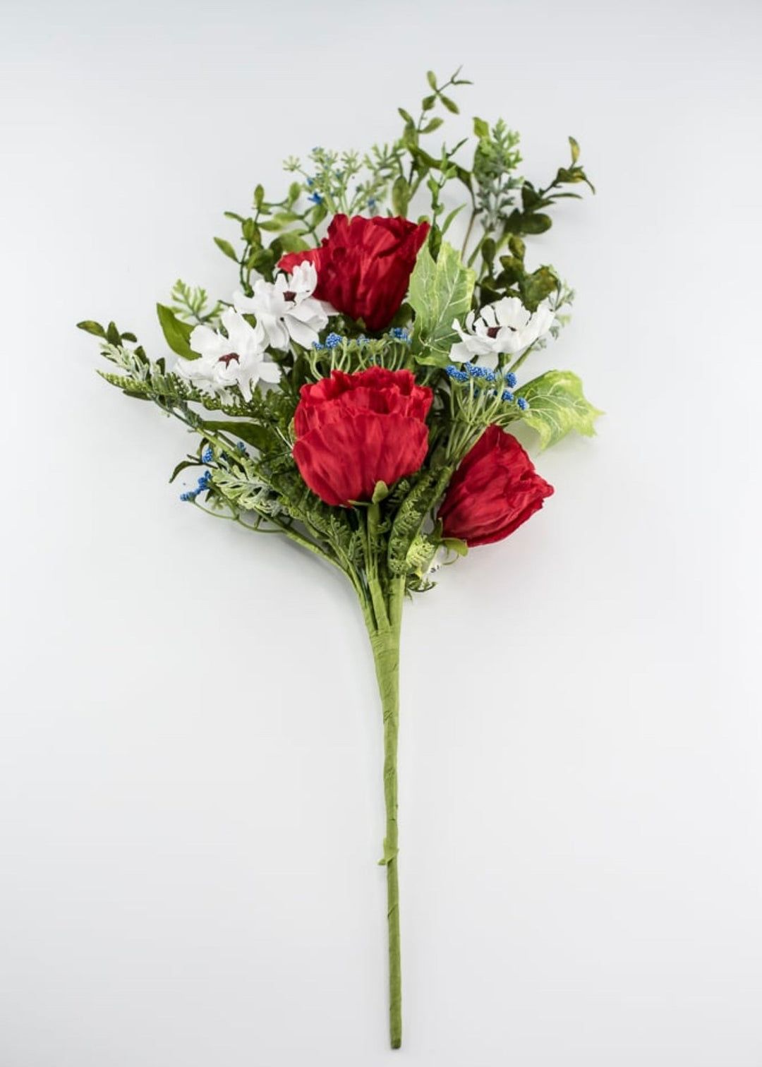 Patriotic Poppy with mixed greenery bush - Greenery Marketartificial flowers62959BU23