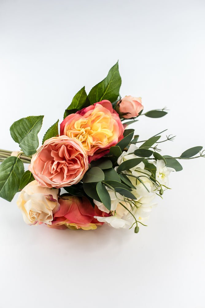 Peach coral, soft touch, life like flower bundle - real touch - Greenery Market2622018PC