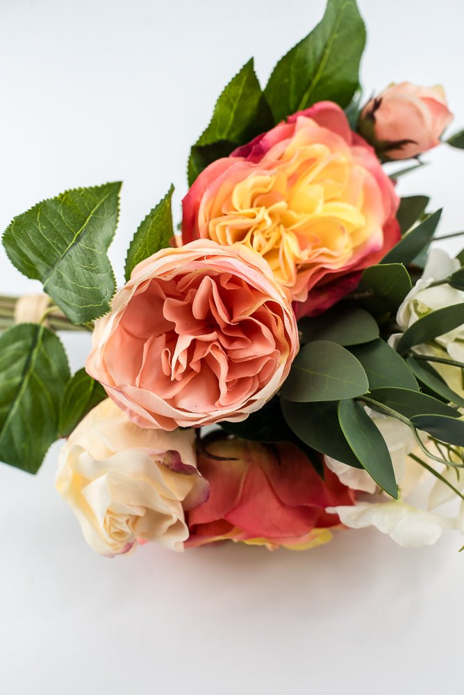 Peach coral, soft touch, life like flower bundle - real touch - Greenery Market2622018PC
