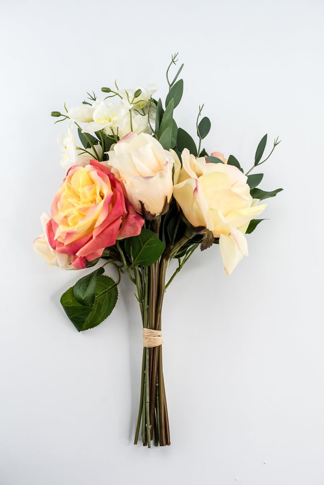 Peach coral, soft touch, life like flower bundle - real touch - Greenery Market2622018PC