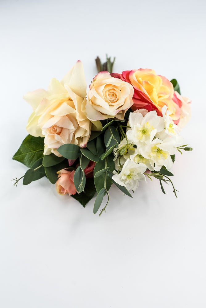 Peach coral, soft touch, life like flower bundle - real touch - Greenery Market2622018PC