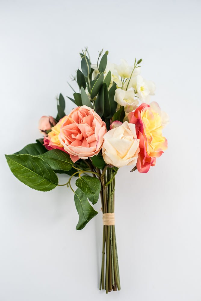 Peach coral, soft touch, life like flower bundle - real touch - Greenery Market2622018PC